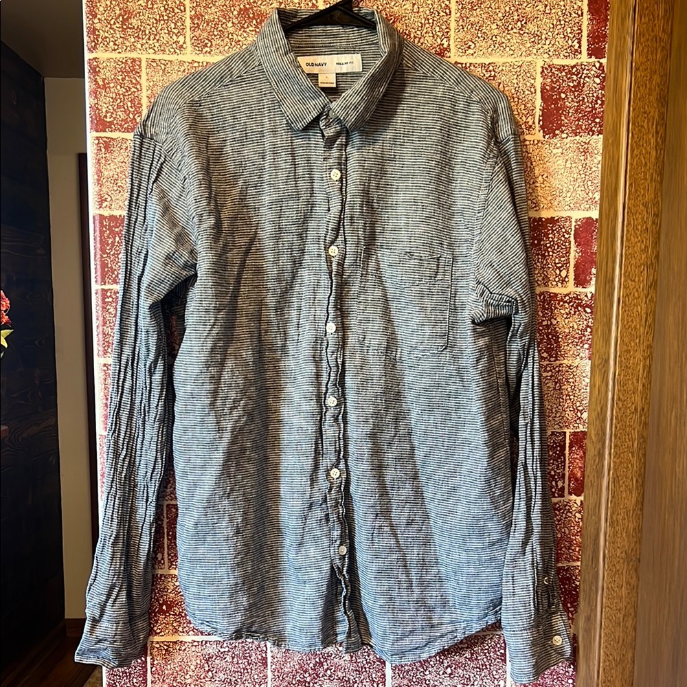 Old Navy Blue Casual Button Down Shirt